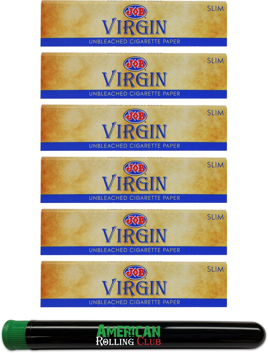 JOB Virgin Cigarette Papers Slim 6 Pack Includes JOB Virgin Papers and ARC Tube Slim, 6