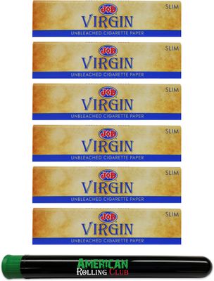JOB Virgin Cigarette Papers Slim 6 Pack Includes JOB Virgin Papers and ARC Tube Slim, 6