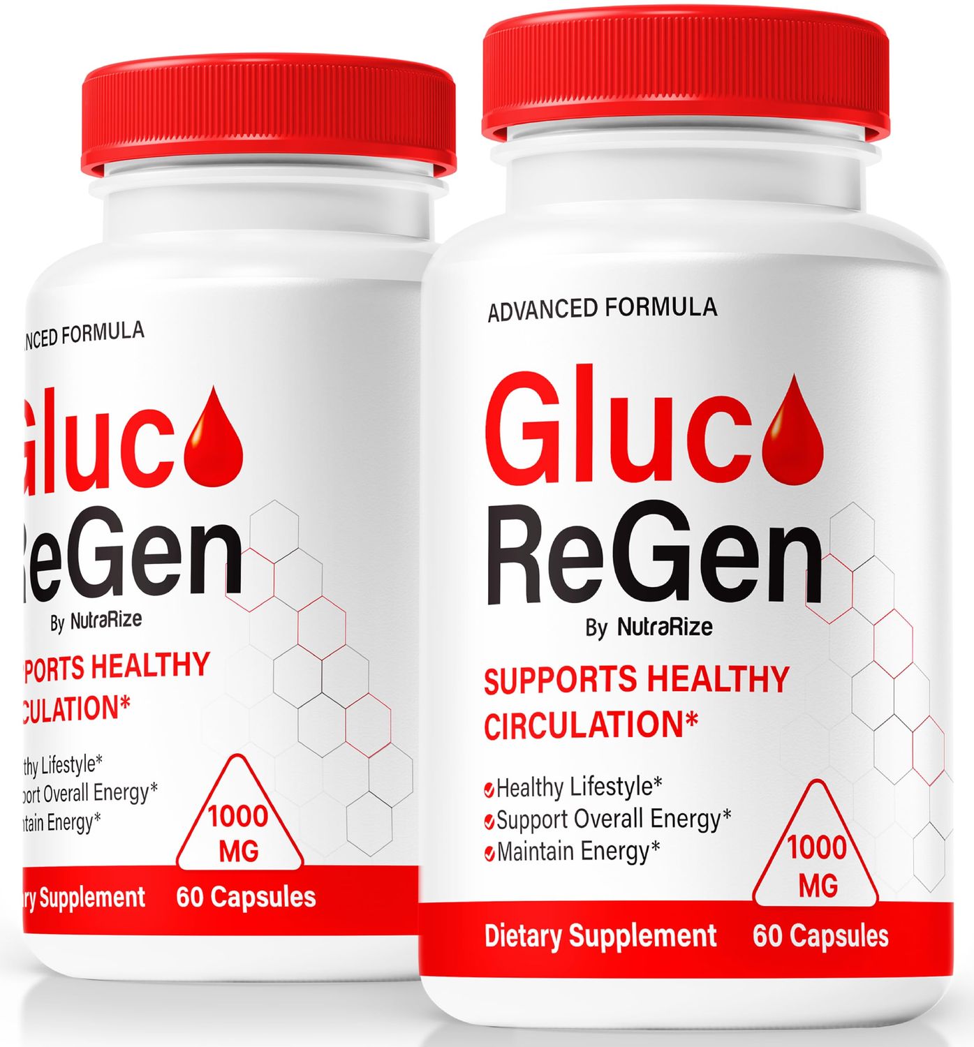 NutraRize 2 Pack GlucoRegen Pills, Official Gluco Regen Formula, All-Natural Blend to Support Stable Levels Overall Health, Premium GlucoRegen Pastillas Review 120 Capsules