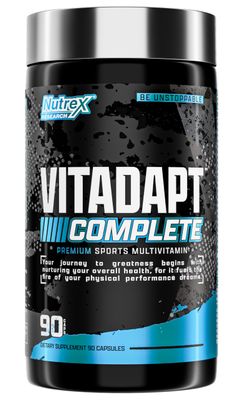 Nutrex Research Vitadapt Complete Sports Multivitamin for Men - 24 Vitamins, KSM-66 Ashwagandha and Minerals for Athletes - Mens Multivitamin 90 Capsules