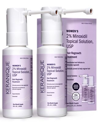 Keranique Hair Regrowth Treatment for Women - 2 Minoxidil for Women Hair Growth Thickening - Topical Solution Scalp Treatment for Hair Loss Thinning wPrecision Spray Applicator - 4 Fl Oz