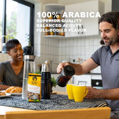 Gorillas Coffee Arabica Bourbon - Medium Roast Ground Coffee, Fair Trade, Dark Chocolate, Spice Luscious Fruit Notes Premium Rwandan Coffee Rich, Flavorful, and Aromatic 500g17.6oz