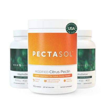 EcoNugenics Detox Rescue Supplement Bundle for Men Women - PectaSol Modified Citrus Pectin Fiber 2 GlyphoDetox Bottles - Safely Removes Pesticides Agricultural Toxins, Offers Total-Body Support