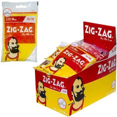 OCB Smoking Supplies, 1-Pack, Zig-zag Slim Filter 6 Mm 34 Bags Each 120 Filters