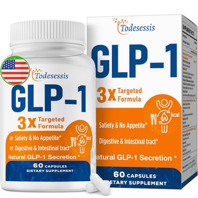 GLP-1 Supplement for Women, Natural GLP-1 Support, 3X Targeted Formula, GLP1 with Akkermansia Probiotic, Berberine HCI Chicory Inulin, for Metabolism, Digestive Gut Health - Vegan, 60 Capsules