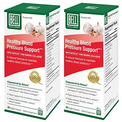 Bell Healthy Blood Pressure Support Unique Blend - Natural Blend of Green Coffee Bean Extract, Garlic Celery Seed Extract Blood Pressure Supplements - 2 Pack of 60 Capsules Each, Vegan, Non-GMO
