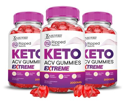 3 Pack Ripped Results Keto ACV Gummies Extreme 2000MG Ripped Results Keto Gummies Apple Cider Vinegar Formulated with Pomegranate Beet Juice Powder B12 Vegan Non GMO 180 Gummys