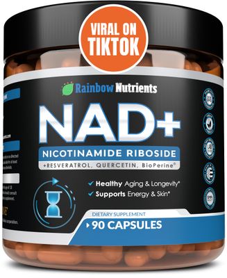 13,510mg NAD Supplement- Nicotinamide Riboside, Resveratrol, Quercetin BioPerine High Absorption- Liposomal NAD Booster for Anti-Aging, Cellular Energy, Skin- For Women Men- 90 V Capsules