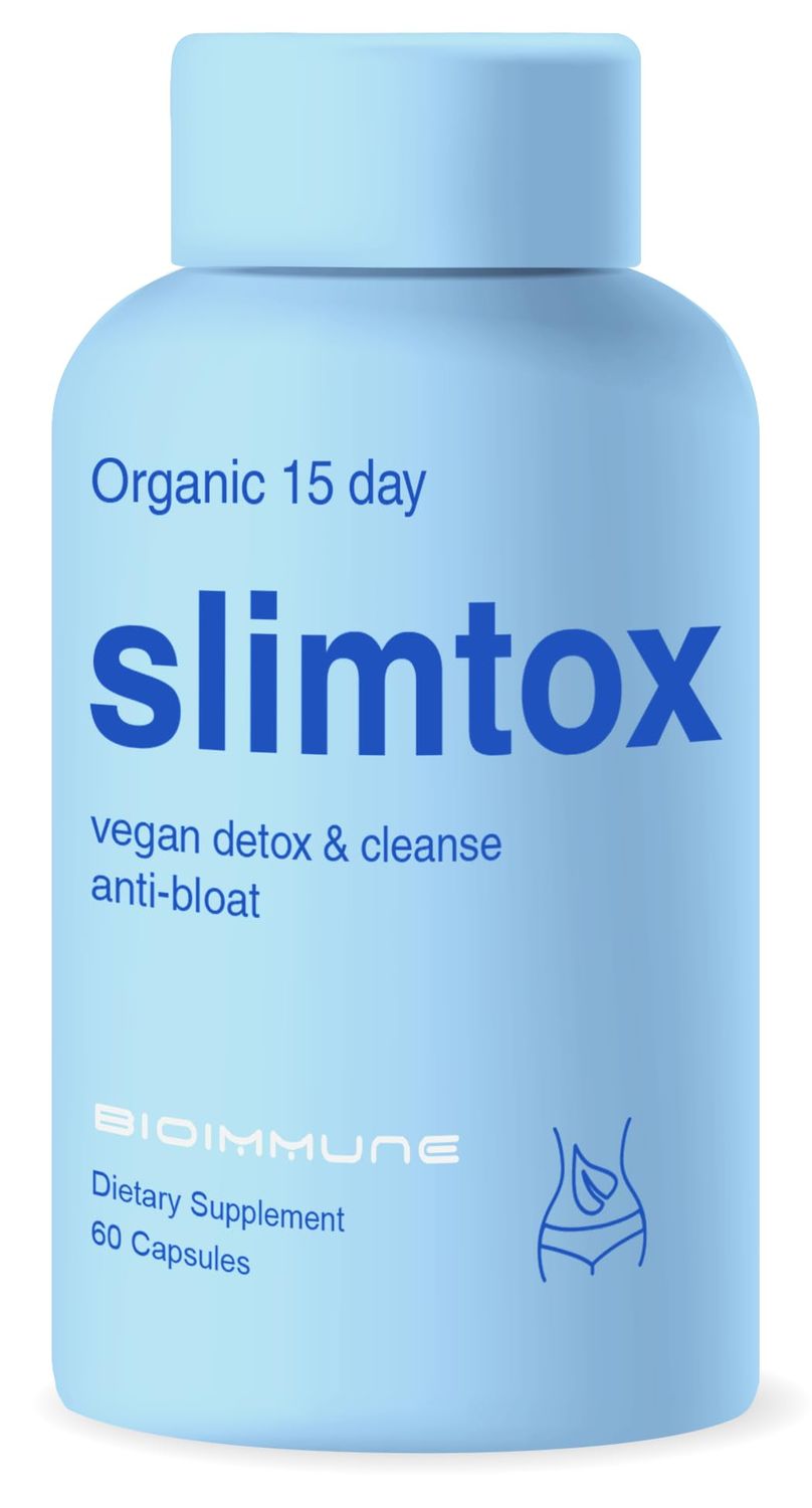 Slimtox Organic 15 Day Colon Cleanse Detox for Flat Stomach Less Bloat LBS wProbiotics - Constipation Relief - Flushes Toxins, Boosts Energy