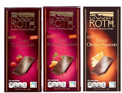 Dark Cranberry, Raspberry Orange Almond European Cacao Bar, Indivually Wrapped Dark Chocolate Squares For Snacking Gift Food, 4.4oz Each 3 Total