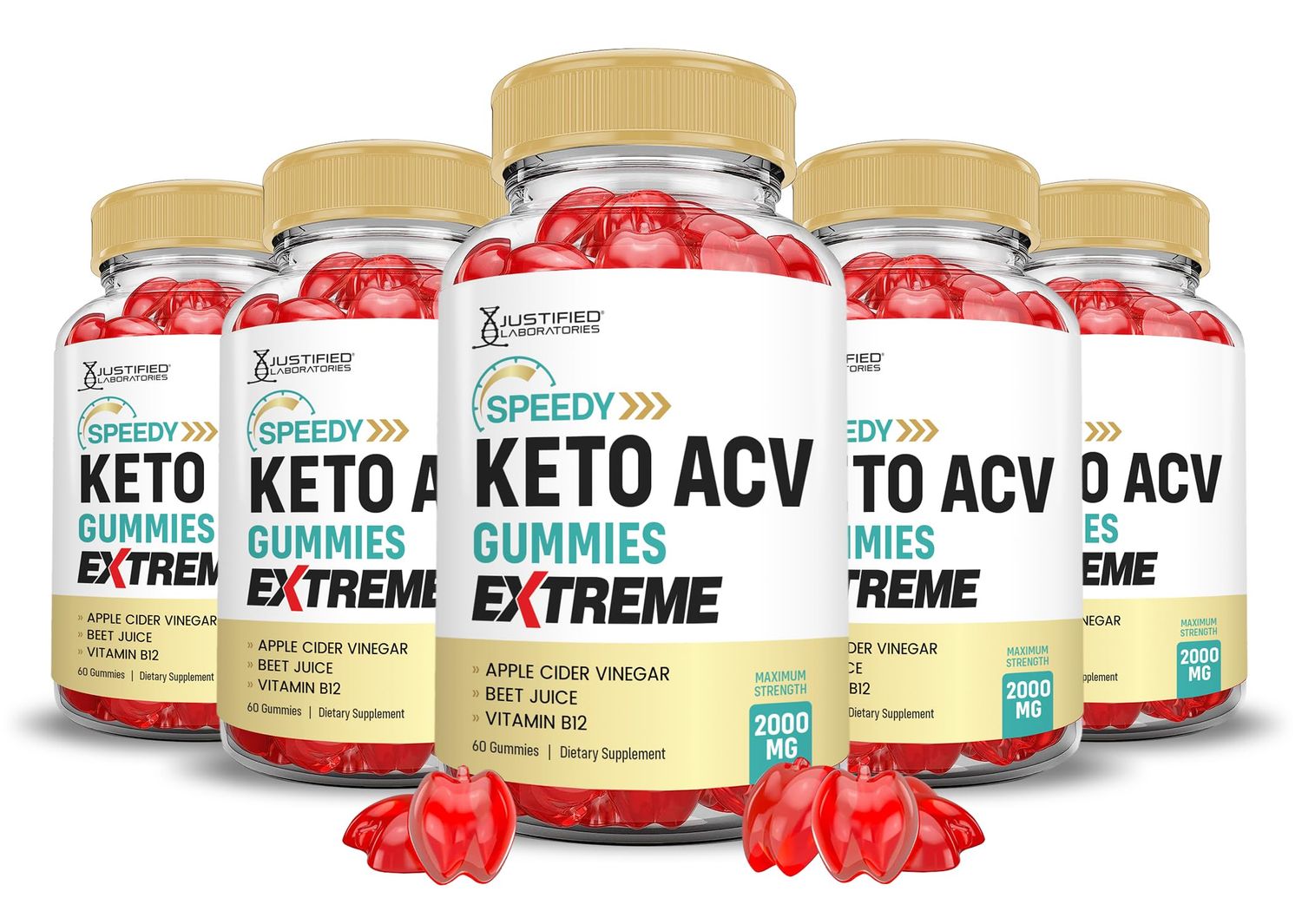 5 Pack Speedy Keto ACV Gummies Extreme 2000MG Speedy Keto Gummies Advanced Formula Apple Cider Vinegar with Pomegranate Beet Juice Powder B12 Vegan Non GMO 300 Gummys