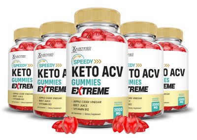 5 Pack Speedy Keto ACV Gummies Extreme 2000MG Speedy Keto Gummies Advanced Formula Apple Cider Vinegar with Pomegranate Beet Juice Powder B12 Vegan Non GMO 300 Gummys