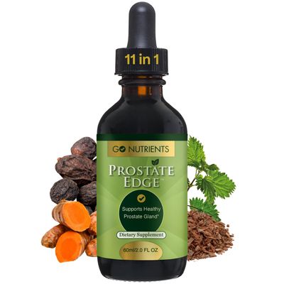 Go Nutrients Prostate Edge - Saw Palmetto Pygeum Extract Supplement for Men s Prostate Health Relief - Organic Liquid Drops to Support Urinary Flow, Bladder Comfort Vitality - 2oz