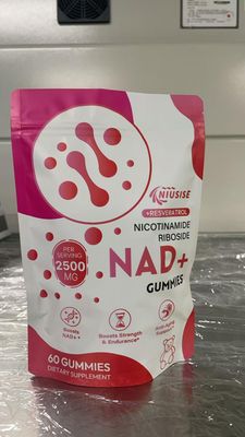NIUSISE NAD Gummies Sugar Free, NAD Supplement Liposomal Nicotinamide Riboside, Resveratrol, Quercetin, NAD Supplement for Men and Women, Energy Support, Strawberry Flavor, 60 Gummies