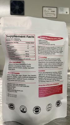NIUSISE NAD Gummies Sugar Free, NAD Supplement Liposomal Nicotinamide Riboside, Resveratrol, Quercetin, NAD Supplement for Men and Women, Energy Support, Strawberry Flavor, 60 Gummies