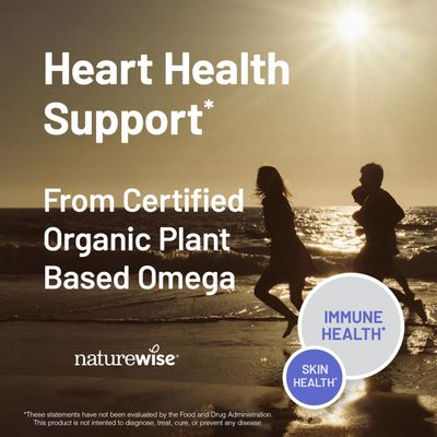 NatureWise Flaxseed Oil 1200 mg, Fish Free Omega 3 6 9 with 720mg ALA, Dietary Supplement for Heart Health Support - Organic, Cold Pressed, Non-GMO - 30 Softgels1-Month Supply