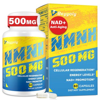 NMNH NAD Supplements for Women Men Dihydronicotinamide Mononucleotide 500mg, to Boost NAD Levels As We Age, NMNH Supplement for Anti Aging, Energy, Immune, Focus, Pure Organic - 60 Capsules