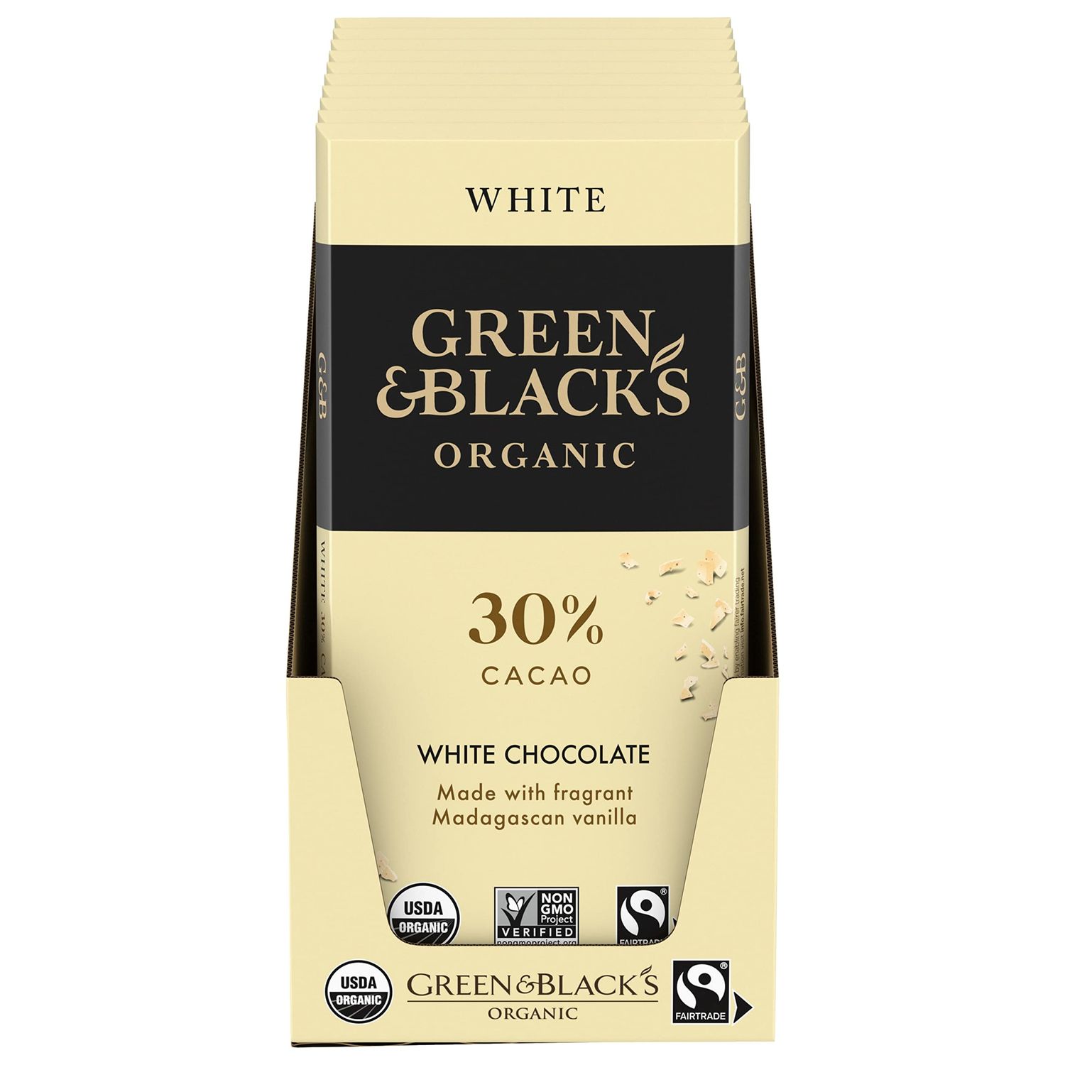 Green Blacks Organic White Chocolate Bar, 30 Cacao, 10 - 3.17 oz Bars