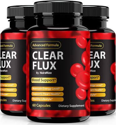 3 Pack Clear Flux Pills, Official ClearFlux Capsules, All-Natural Support, Premium Support to Maintain Stable Levels Healthy Circulation, Natural Clear Flux Health Review 180 Capsules