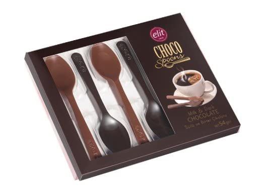 Elit Choco spoons Milk and Dark chocolate 6 spoons 2 PACKS