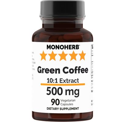 MONOHERB Green Coffee Extract 500 mg - 90 Vegetarian Capsules