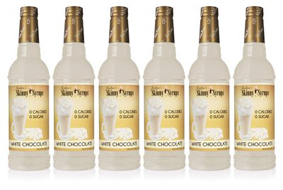 Jordans Skinny Syrups Sugar Free Coffee Syrup, White Chocolate Flavor Mix, Zero Calorie Flavoring for Lattes, Protein Shake, Cocktail More, Gluten Free, Keto Friendly, 25.4 Fl Oz, 6 Pack
