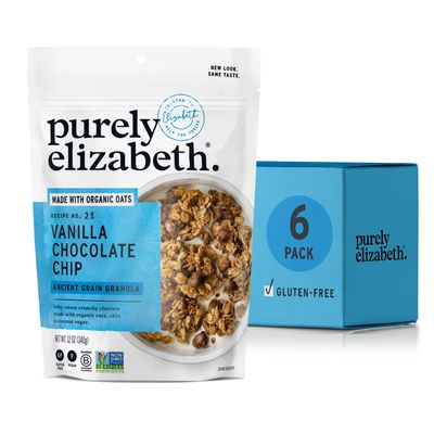 purely elizabeth Vanilla Chocolate Chip, Ancient Grain Granola, Gluten-Free, Non-GMO 6 Ct, 72oz Bulk