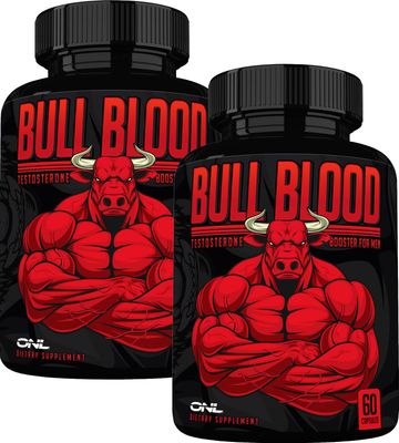 ONL Bull Blood Ultimate Natural Testosterone Booster for Men 2 Pack, Men s Best High Potency Endurance, Strength Test Booster, 2pack - 120 Capsules