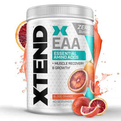 Scivation XTEND EAA BCAA Powder Muscle Recovery Lean Muscle Growth 9 Essential Amino Acids for Intra Workout or Post Workout Recovery 10g EAAs Per 2 Servings Blood Orange 40 Servings