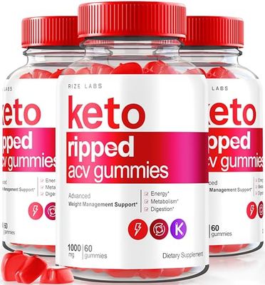 rize labs Pack of 3 Keto Ripped ACV Gummies, Official Keto ACV Gummies Advanced Weight Loss Support, All Natural Apple Cider Vinegar, Premium Keto Plus ACV Gomitas Reviews 180 Gummies