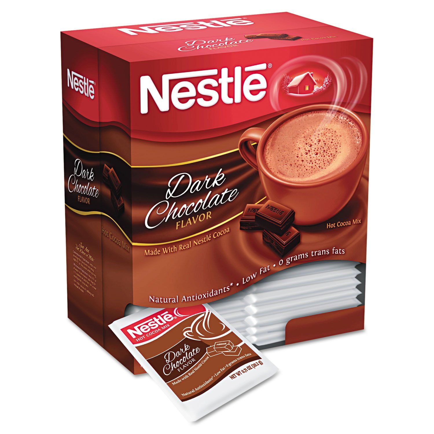 Nestl 70060 Hot Cocoa Mix, Dark Chocolate, 0.71 oz, 50Box