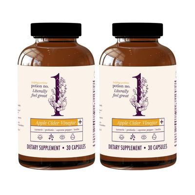 Ladybug Potions Gut Health for Women and Men, 30 Capsules - Organic Apple Cider Vinegar, Probiotics,Turmeric Curcumin, Black Pepper, Inulin, and Cayenne Pepper - Digestive Health