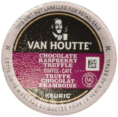Van Houtte, Raspberry Chocolate Truffle, Single-Serve Keurig K-Cup Pods, Light Roast Coffee, 48 Count 2 Boxes 24 Pods