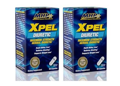 MHP Xpel Maximum Strength Diuretic Capsules, 80 Count Pack of 2 Packaging May Vary