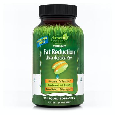 Irwin Naturals Triple-Diet Fat Reduction Max Accelerator - Supports Healthy Weight Management - 72 Liquid Soft-Gels