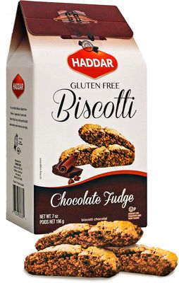 Haddar Gluten Free Chocolate Fudge Biscotti, 7 oz, Grain Free, Rich Tasting, Certified Kosher For Passover