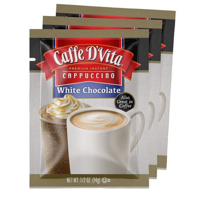 Caffe DVita White Chocolate Cappuccino Envelopes, 0.5-Ounce Packages Pack of 48