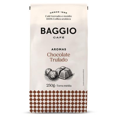 Baggio Caf Ground Gourmet Coffee Flavored Truffled Chocolate - Medium Roast 8.8 oz