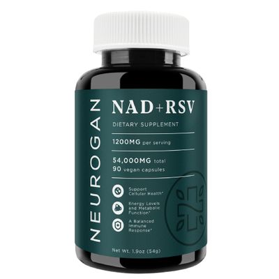 Neurogan NAD with Resveratrol Capsules 1:1 Ratio Cellular Health, Energy Immune Function Support, Promotes Healthy Aging Nicotine Adenine Dinucleotide 1200mg Per Serving - 90 Count