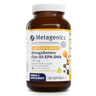 Metagenics OmegaGenics Fish Oil EPA-DHA 720 mg - Omega-3 Fish Oil Supplement - for Heart Health, Musculoskeletal Health Immune System Health - with DHA EPA - 120 Softgels
