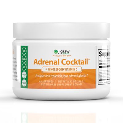 Jigsaw Health Adrenal Cocktail Wholefood Vitamin C with Potassium Bicarbonate, Sea Salt, and Acerola Cherry Extract 60 Servings Jar