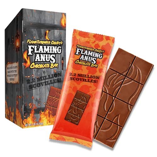 The Flaming Chocolate Bar: Carolina Reaper Milk Chocolate Bar, Full Size, Made with Worlds Hottest Pepper, 2.2 Million Scoville, Milk Chocolate, USA Made