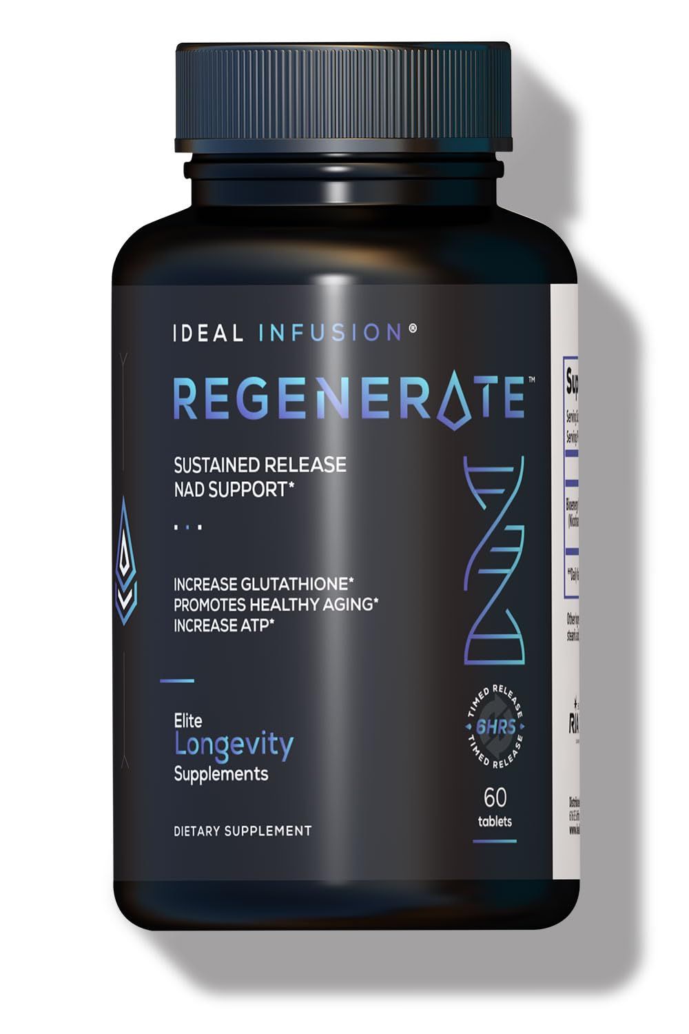 Ideal Infusion Sustained Release Supplement for NAD NR Biosynthesis, Cardiovascular Health Muscle Vitality: Boost ATP, NAD, Glutathione 60 Servings Vegan