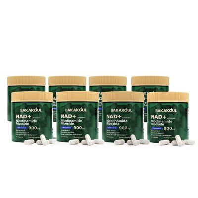 BAKAKOUL NAD Supplement - Liposomal Nicotinamide Riboside, Resveratrol, Quercetin, NAD Nicotinamide Riboside Resveratrol 900mg, NAD Supplement for Men and Women, 80 Capsules 8 Pack