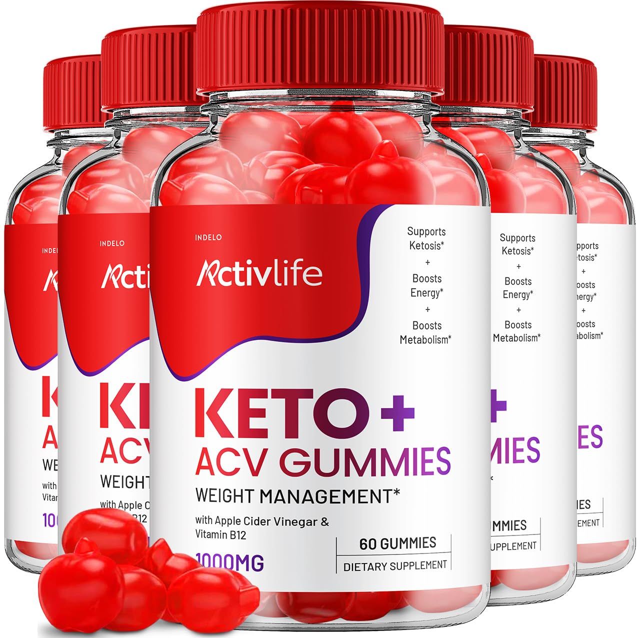 ActivLife Keto ACV Gummies - Active Life Keto Apple Cider Vinegar Gummies, ActivLife Keto ACV Weight Management Gummies ActiveLife Advanced 1000mg Formula 5 Pack - 300 Gummies