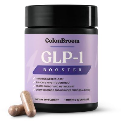 ColonBroom GLP-1 Weight Management Supplement for Women Men - Supports Gut Health, Metabolic Wellness Appetite Regulation - Vegan, Gluten-Free, Non-GMO Fiber Capsules - 60 Count
