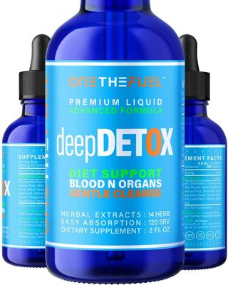 Deep Detox 2oz. Plant-Based Colon Intestinal Gut Liver Cleanse Detox Support. Purify Blood Skin 100 Natural Herbal Fibers Diet Supplement. Pure Vegan Fast Absorb Tincture Liquid