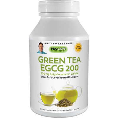 ANDREW LESSMAN Green Tea EGCG 200mg - 360 Capsules - 200 mg EGCG, Powerful Anti-oxidant Support for Healthy Liver Function, Immune, Brain, Heart and Circulatory Systems. No Additives