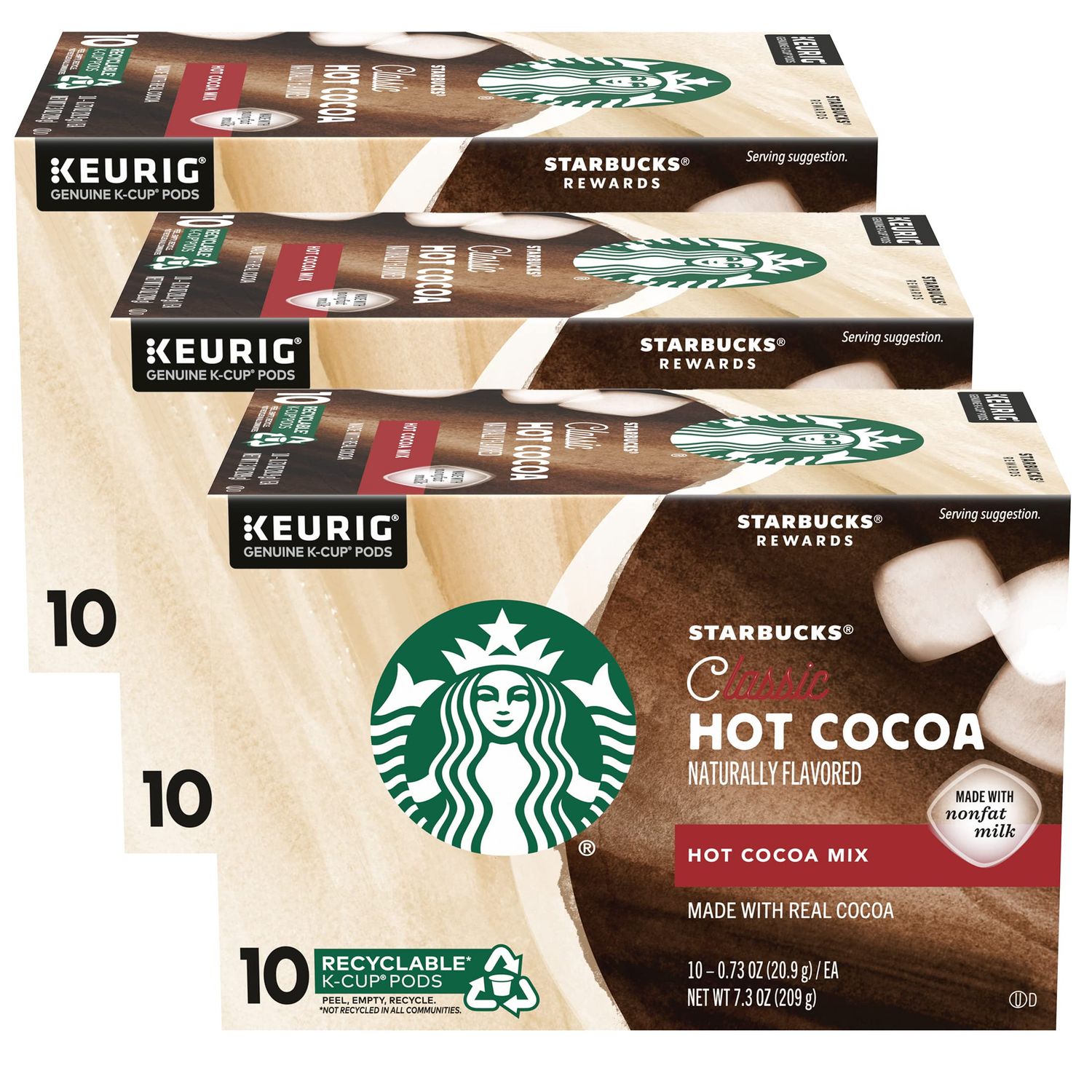 Starbucks Hot Cocoa K-Cup Coffee Pods 10 Count Pack of 3