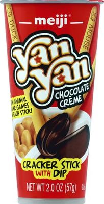 Meiji Yan Yan Chocolate Creme Cracker Stick with Dip, 2 oz